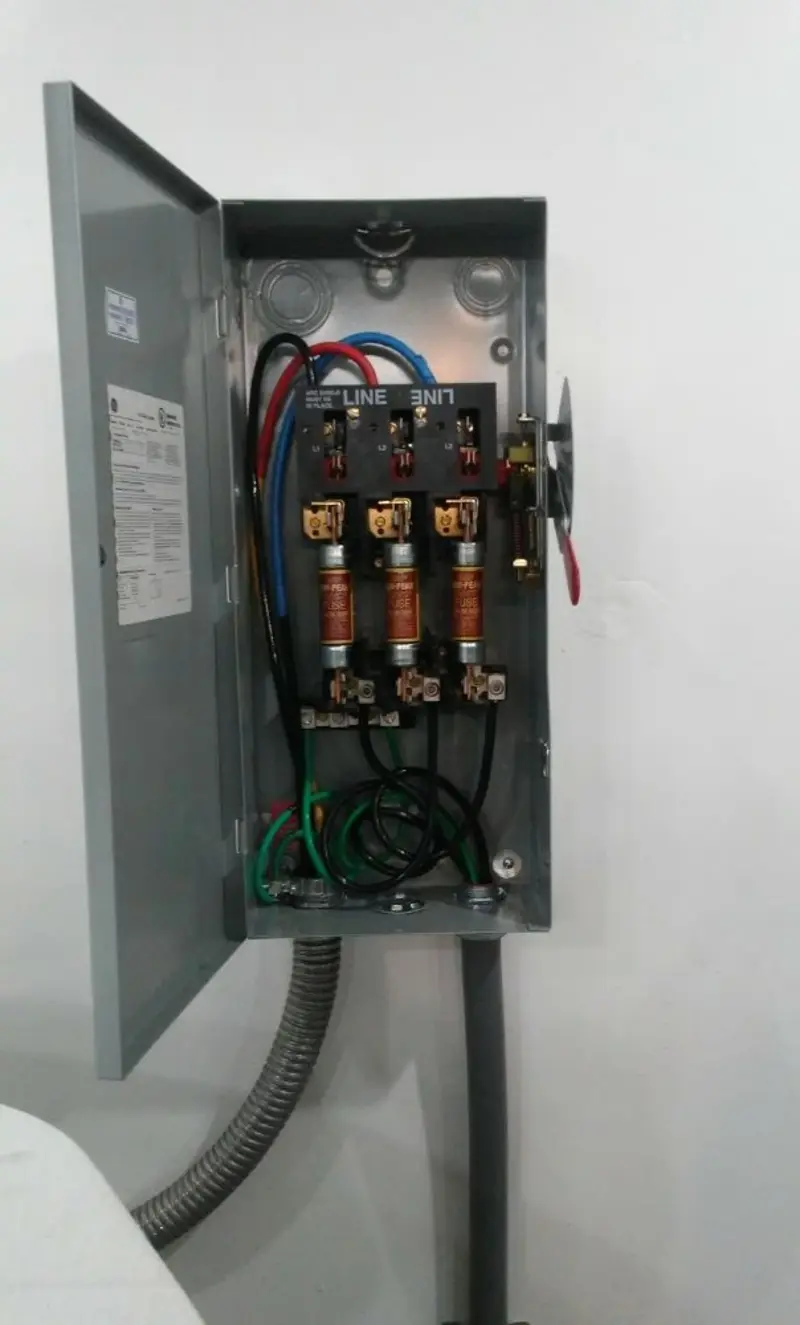 Three-phase disconnect switch installed for Electrical Wiring & Rewiring in Mechanicsville